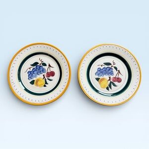 Set of 2 Vintage Stangl Pottery Plates - Fruit Pattern